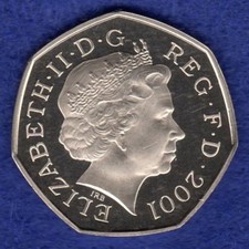 Great Britain 2001 Proof 50p, 50 Pence Coin, Britannia (Ref. t7574)
