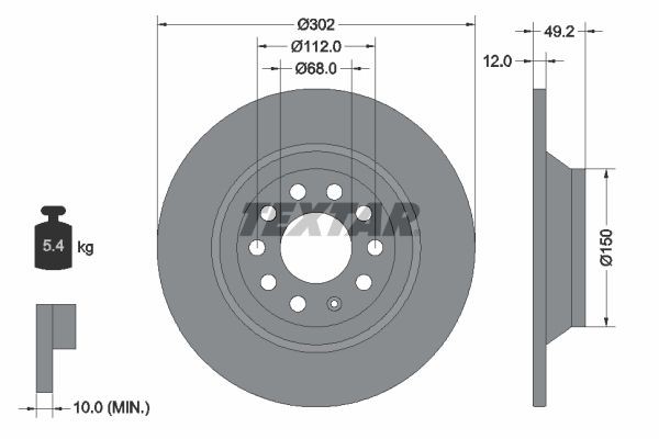 2X Textar Bremsscheibe 92132503 FüR Audi-image