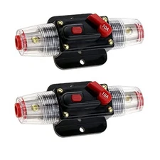 2Pcs 12V-24V DC Fuse Holder Fuse Circuit Breakermp Inverter with Manual 10A