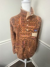 Patagonia Synchilla Snap T Fleece Pullover Womens M Brown Aztec Print