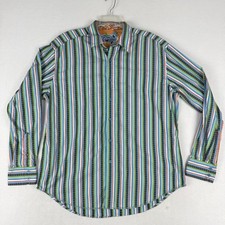 ROBERT GRAHAM Long Sleeve Button Up Shirt Mens XL Striped Paisley Flip Cuff