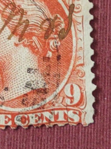 Canada 1865,QV , Bill stamp 9Cts. Pen cancel (0103_3) - Picture 3 of 5