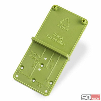 Bohrschablone für Topfband u. 32er Lochreihen Bohrhilfe EasyGreen von SOTECH