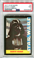 DARTH VADER Anakin Skywalker 1977 Star Wars Wonder Bread #5 rookie PSA 7