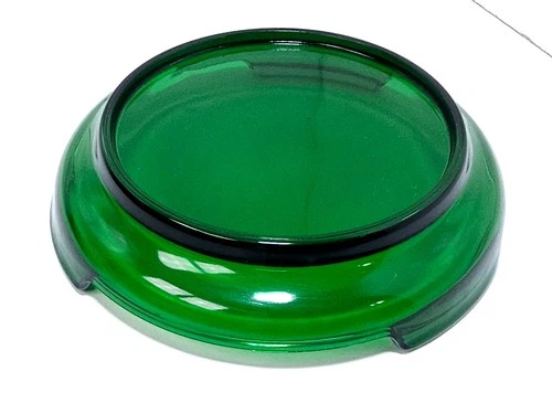 Anchor Hocking Forest Green Glass Punch Bowl Stand Base Vintage