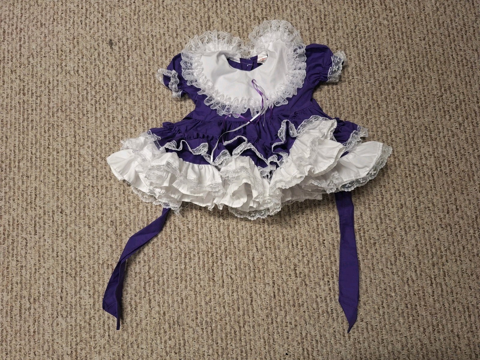 Lidl’ Dollys Baby Girls Vintage Purple & White Ruffle Full Circle Dress