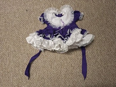 Lidl  Dollys Baby Girls Vintage Purple & White Ruffle Full Circle Dress