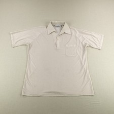 Vintage Carina Ford Shirt Mens Large Brown White Striped Disco Polo 70s USA