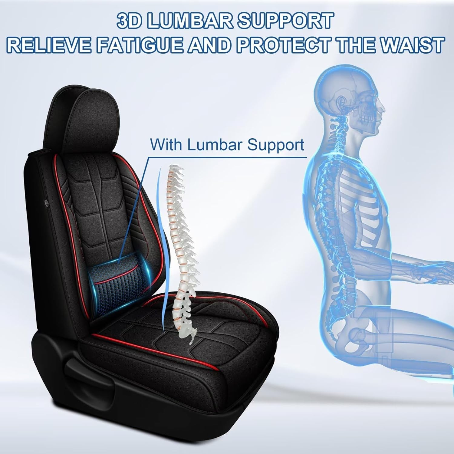 For Nissan Kicks 2018-2026 Car PU Leather Seat Covers With Lumbar Support