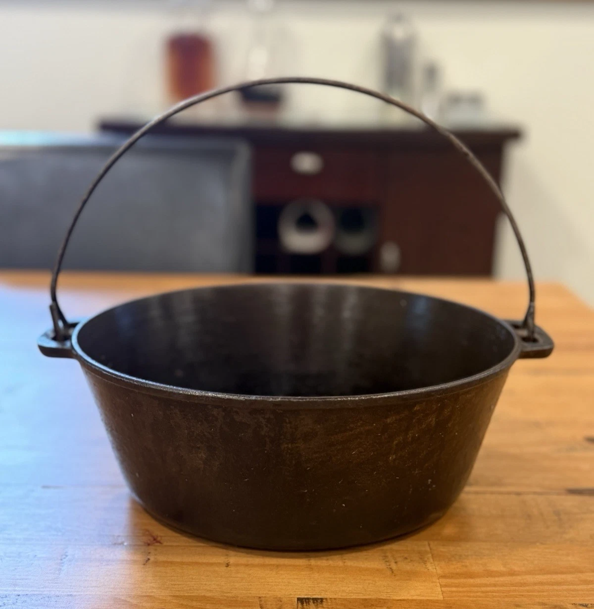 Vintage WKM W.K.M. 10 1/2" Dutch Oven Pot Cast Iron Camping Cleaned and Oiled