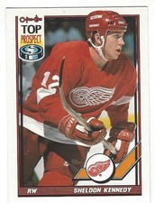 SHELDON KENNEDY 1991-92 O-Pee-Chee Top Prospect #317 RC Detroit Red Wings NM-MT