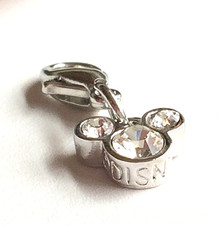 Vintage Disney Crystal Mickey Mouse Ears Charm Charms Clip On Rare Made in USA