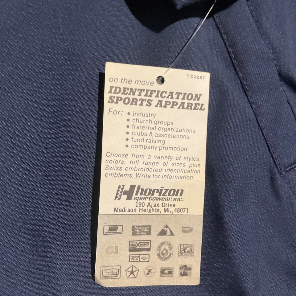 vintage 80s NWT NOS Deadstock Horizon Racing Jacket Champ Filters Patch USA XL - Image 3 of 4