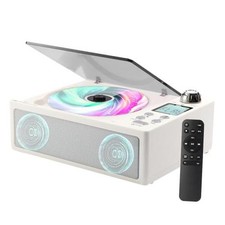 CD Player Portable, Desktop CD Players for Home with Cable and Adapter, White