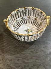 Pretty Vintage China Basket Dish With little Handles