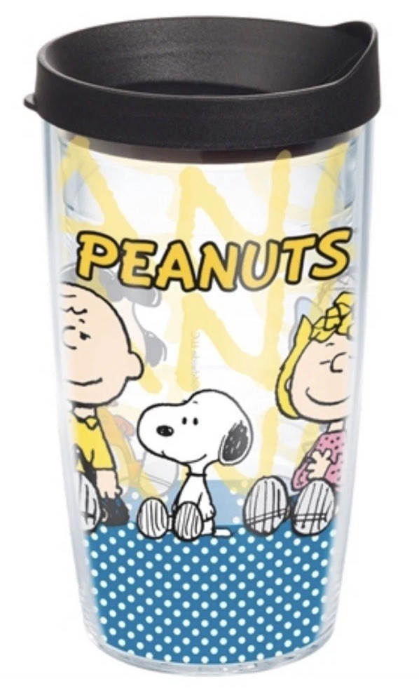 Charlie Brown Peanuts Snoopy Tervis Tumbler W/ Lid 2001 16 o