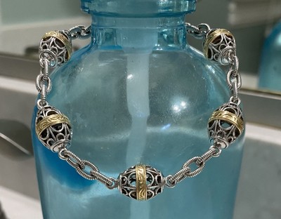 Tacori Armband zweifarbig filigran Perlen 
