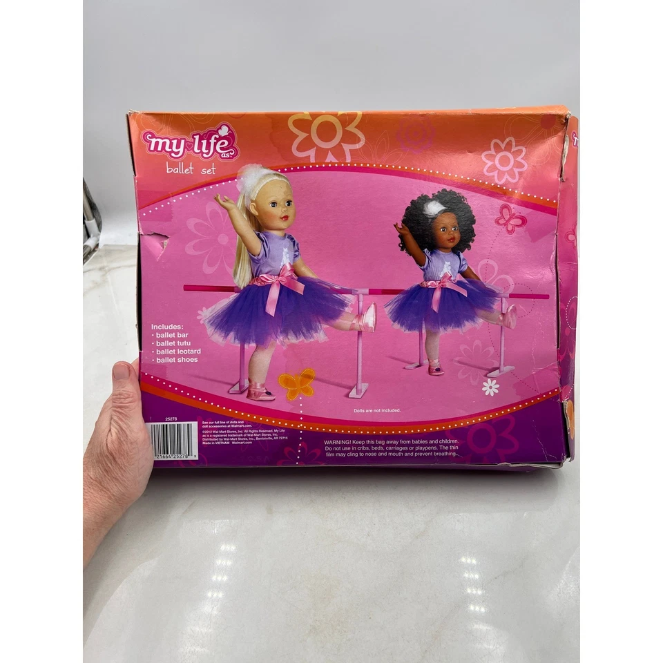 My Life As Ballet Set Doll Clothes Accessories Purple Tutu Leotard Shoes - Image 4 of 4