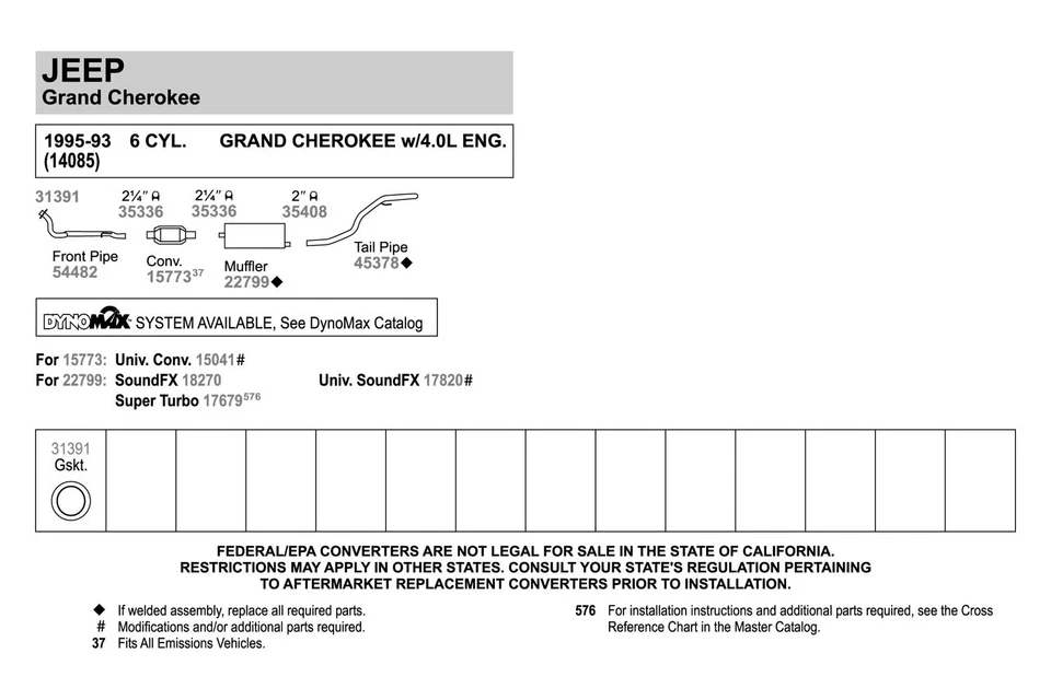 For Jeep Grand Cherokee 93-95 Exhaust Muffler SoundFX Aluminized Steel Oval Foto 3 de 4