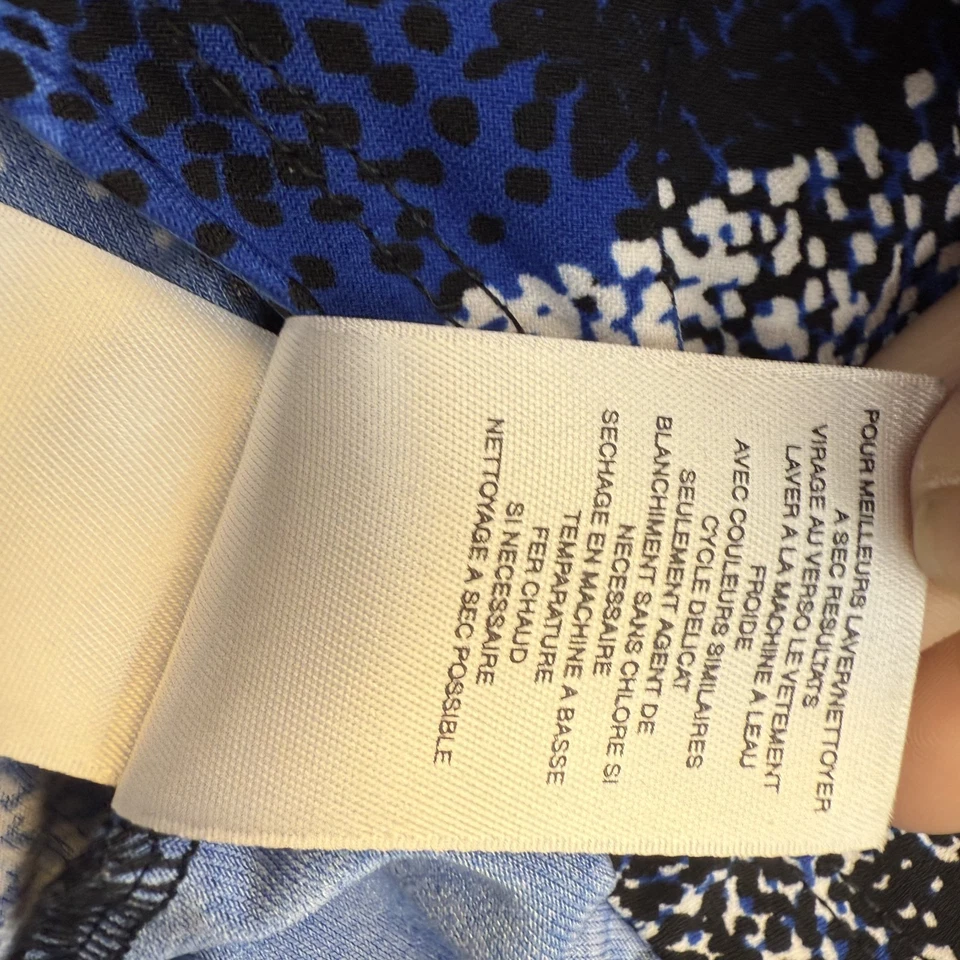 Camisa Kasper Mujer 2X Azul Negra Abstracta Oficina Profesional Madura Informal Foto 3 de 4