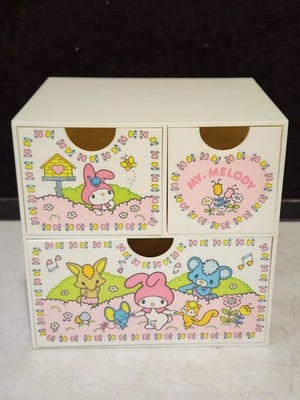 1976 Sanrio My Melody Jewelery Trinket Box Vintage 3 Drawer Japan