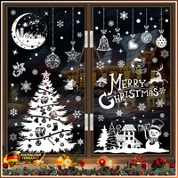 Fensterbilder Weihnachten Selbstklebend Weiß Schneeflocken Wiederverwendbar Deko