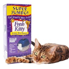 10 Count Litter Box Liners Super Thick, Durable, Easy Clean Up Jumbo Drawstri...