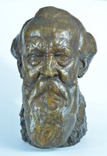 Vintage Bronze Bust Portrait Of The Painter Breton Desire Lucas Henri Bouchard