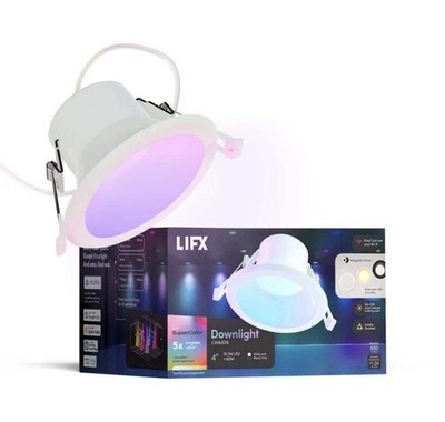 LIFX 4 in SuperColor Adjustable Smart LED Canless Recessed Downlight Trim Kit