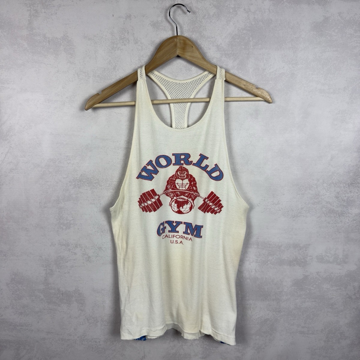 Vintage 80/90s World Gym Rare Stripes Tank Top Size M(?) | eBay