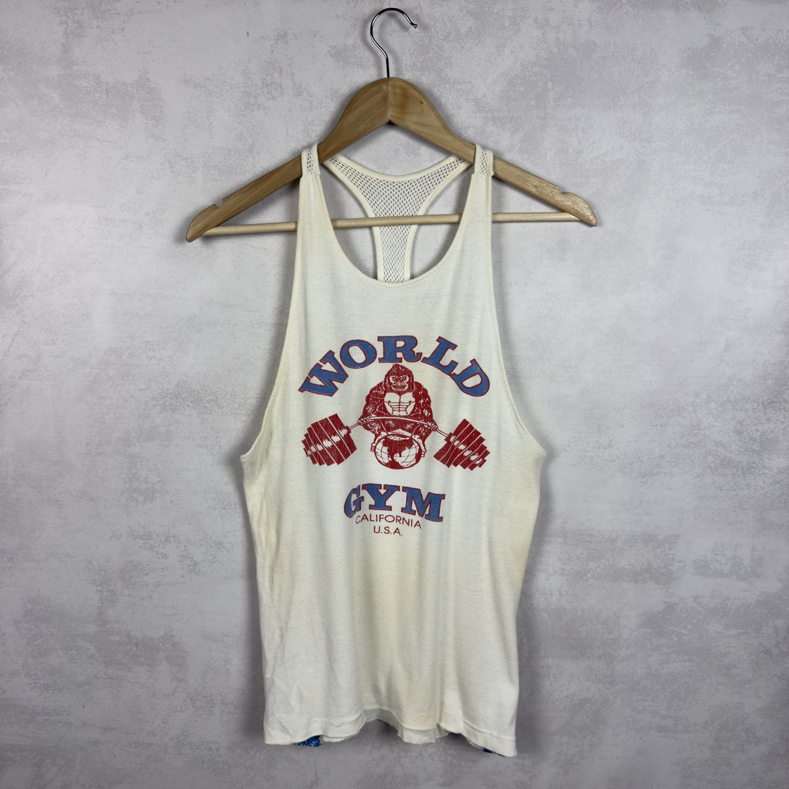 Vintage 80/90s World Gym Rare Stripes Tank Top Size M(?)