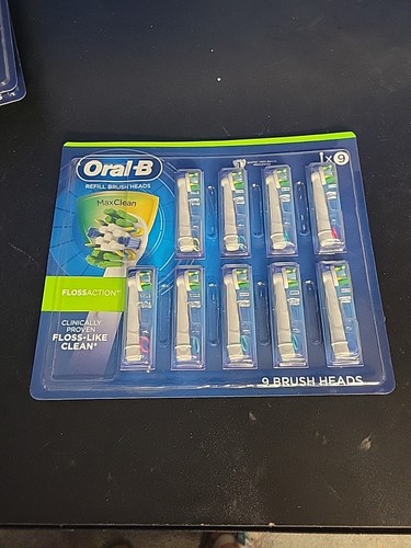 Oral-B Max Clean Floss Action Refill Brush Head 9 Pack New Sealed
