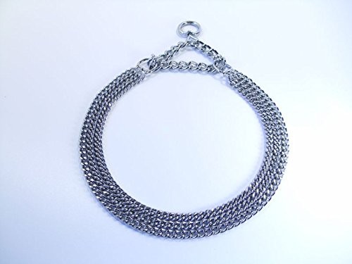 Collier de dressage chien chrome 3 rangs pour la promenade en ville