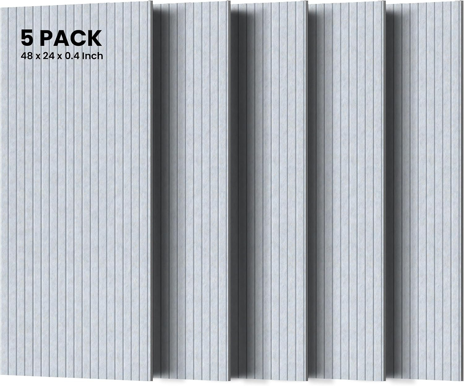 Acoustic Panels Decorative Soundproof Wall Panel 5 Pack, Light Camel