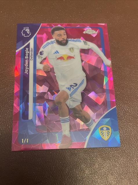 Jayden Bogle 1/1 Padparadscha Leeds United Chrome Sapphire Premier League 25/26