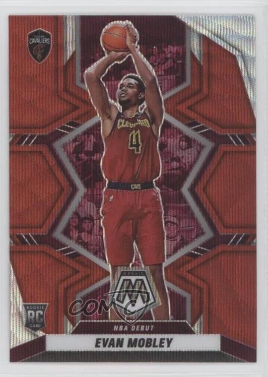 2021-22 Panini Mosaic NBA Debut Red Wave Prizm Evan Mobley #263 Rookie RC 2l4