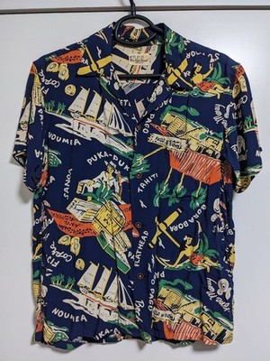 The Flat Head Men Top XS Float Aloha Shirt Limited Edition VHTF Popular Products