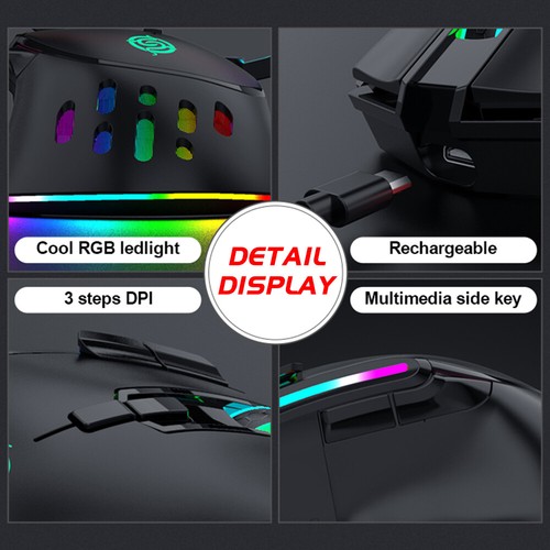 Kabellose Gaming Maus Computermaus 3200DPI Gamer Mouse für PC Laptop Gamingmaus - Bild 10 von 26