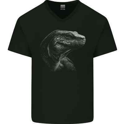 A Komodo Dragon Herren V-Ausschnitt Baumwolle T-Shirt