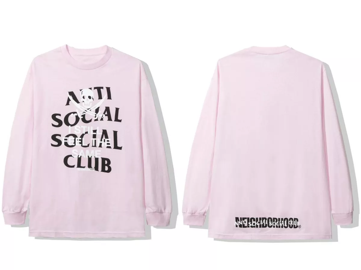 DS Anti Social Social Club ASSC x NBHD Neighborhood Pink Jack Long Sleeve  Tee LS