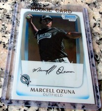 MARCELL OZUNA 2011 Bowman Chrome 1st TRUE Rookie Card RC Pirates HR Power??$$. rookie card picture