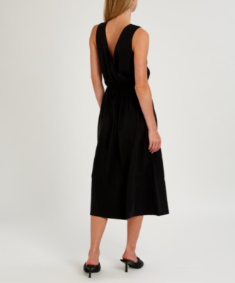 black midi cowl neck dress Backless Cowl Neck Sleeveless Cami Dress Black / XL