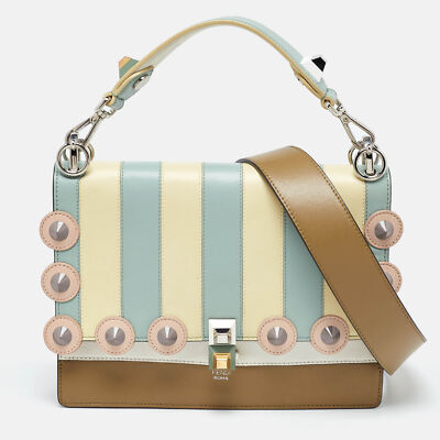 【関税&送料込】Fendi Multicolor Nappa Leather Pouch Fendi Multicolor Scalloped Leather Medium Striped Kan I
