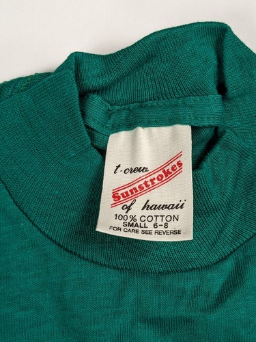 Vintage 80s 90s Sunstrokes Hawaii Blank Tshirt Single Stitch DS USA Youth S 6-8 - Picture 3 of 6
