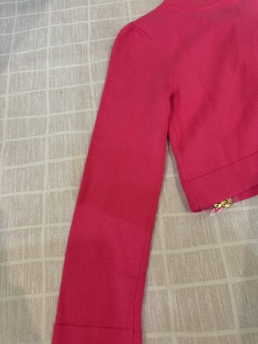 Lilly Pulitzer Girls Small Shaylee Cardigan Pink With Bows Sweater - Picture 10 of 15