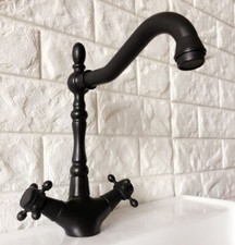 Kitchen Wet Bar Bathroom Sink Faucet Oil Rubbed Bronze Two Cross Handles fnf382