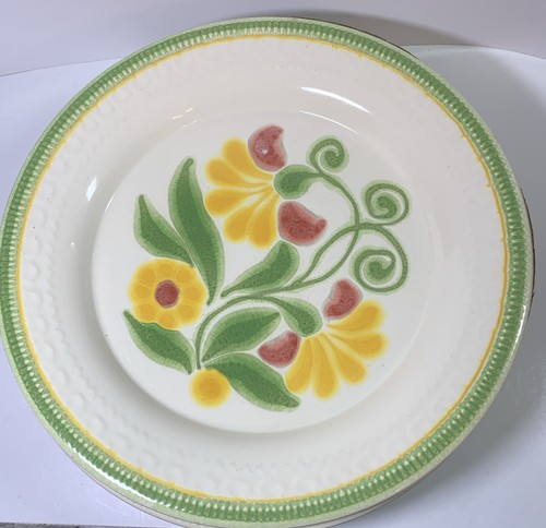 4 platos de cena franciscanos Maypole amarillos florales motivo grande 10,75" - Imagen 4 de 13