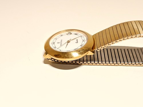 VINTAGE RARE LUXURY GOLD PLATED 33mm MEN'S LADIES QUARTZ WATCH "FESTINA" - Picture 13 of 13