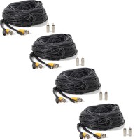 4x Cctv Bnc Security Wired Cord Dvr Black 150ft Surveillance Cable 4x Cctv Bnc Security Wired Cord Dvr Black 150ft Surveillance Cable