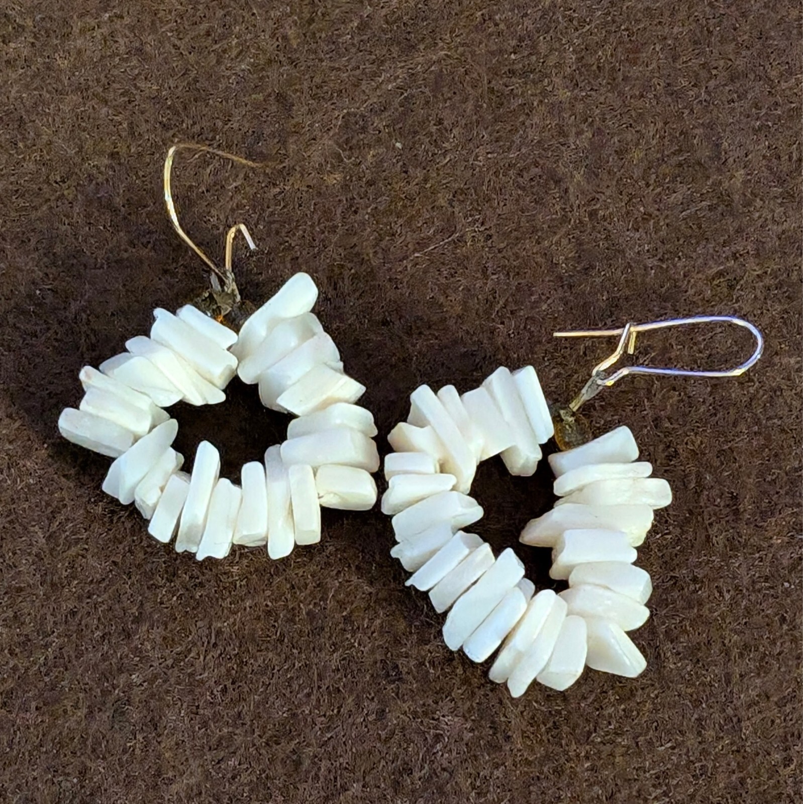 Chipped Puka Shell Earrings - image 1